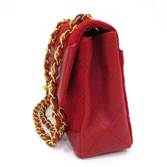Chanel Matelasse Chain Shoulder Bag Red Leather - Picture 4 of 13